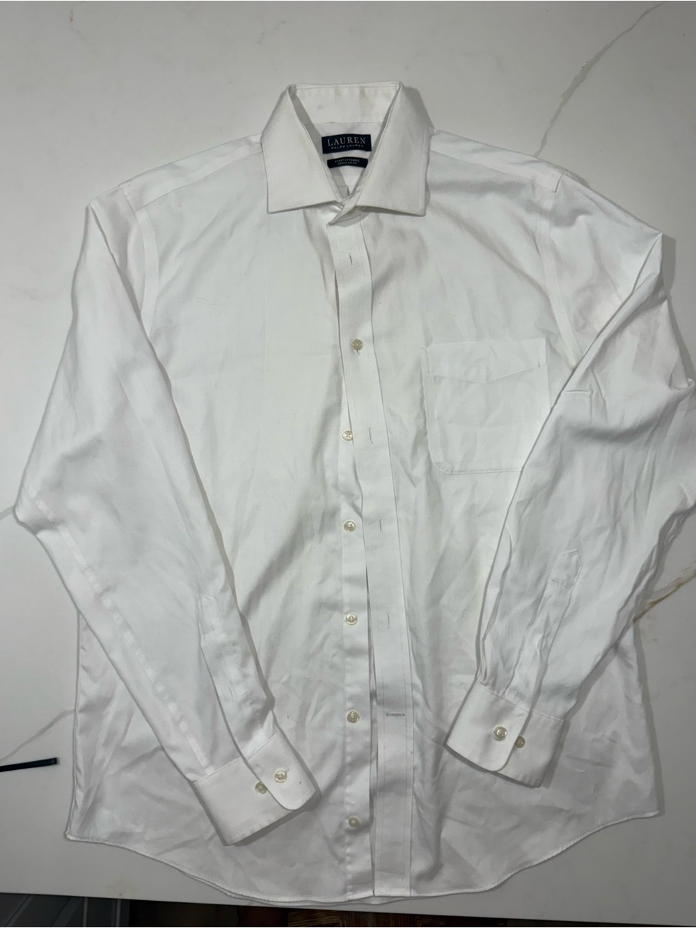 Ralph Lauren White Long-Sleeve Dress Shirt